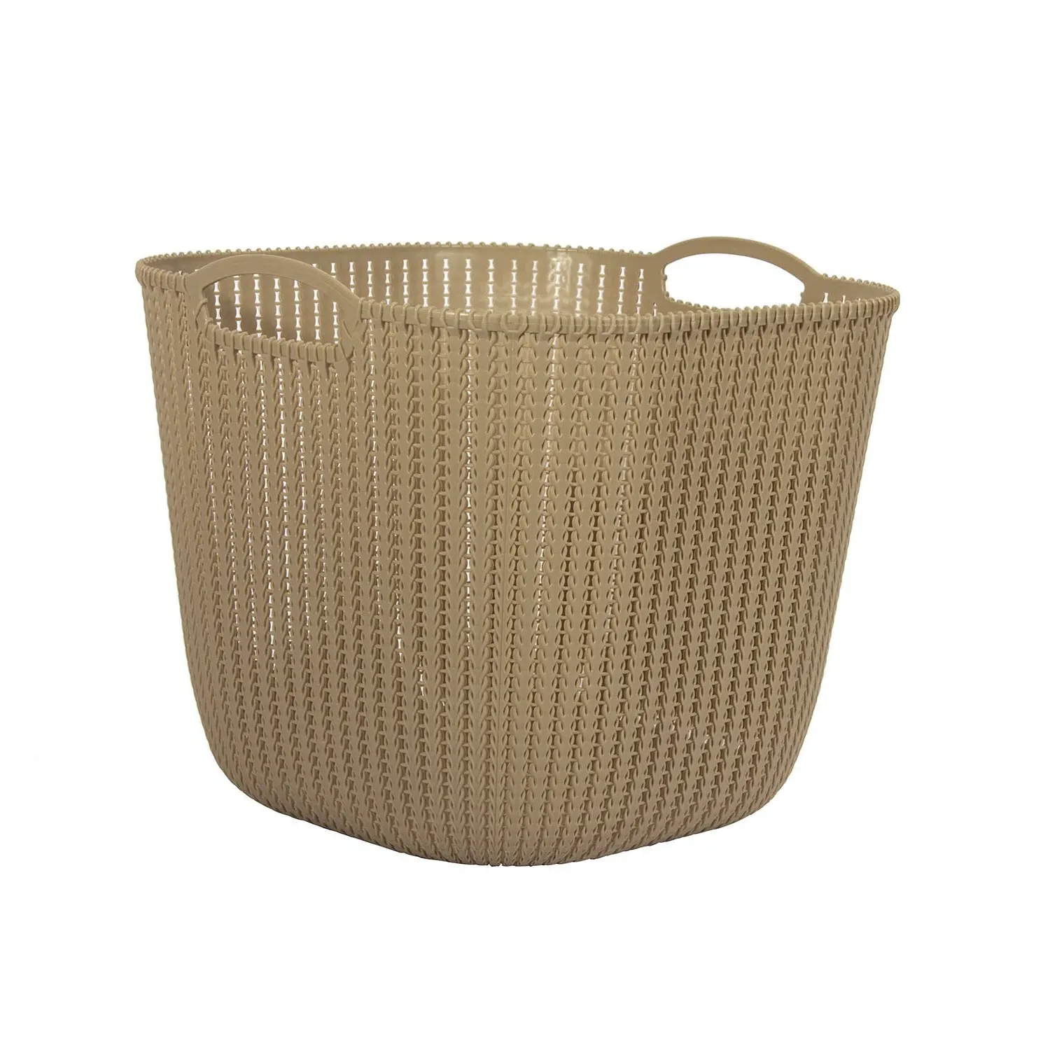 Medium Square Knitting Basket - Brown