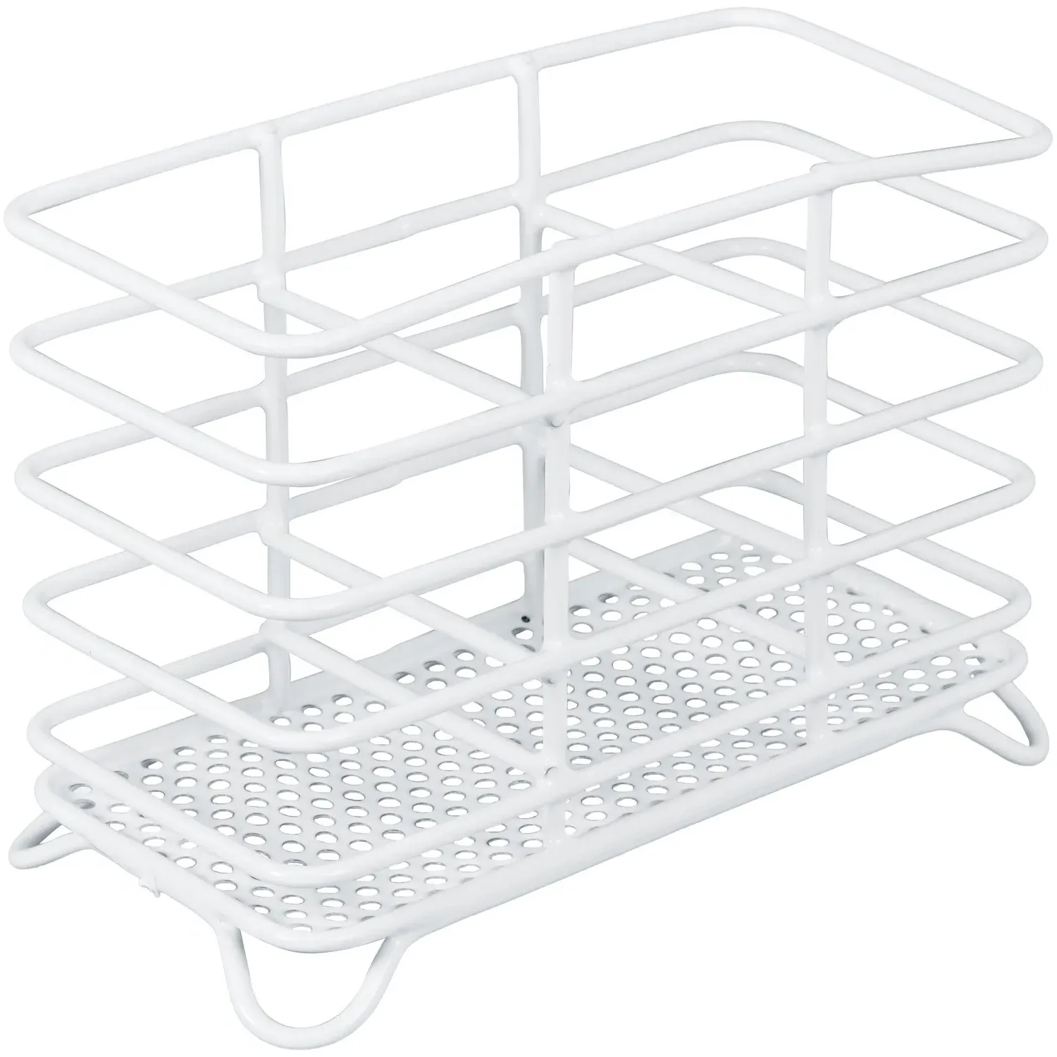 Metal Wire Cutlery Caddy - White