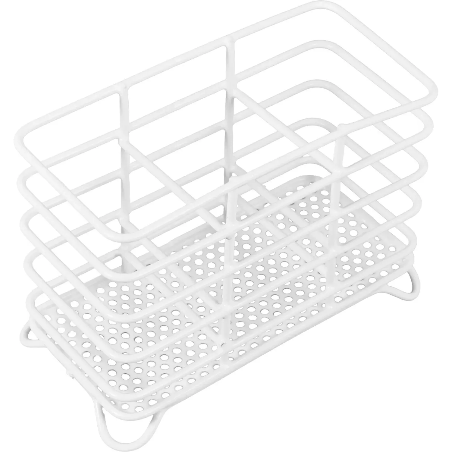 Metal Wire Cutlery Caddy - White