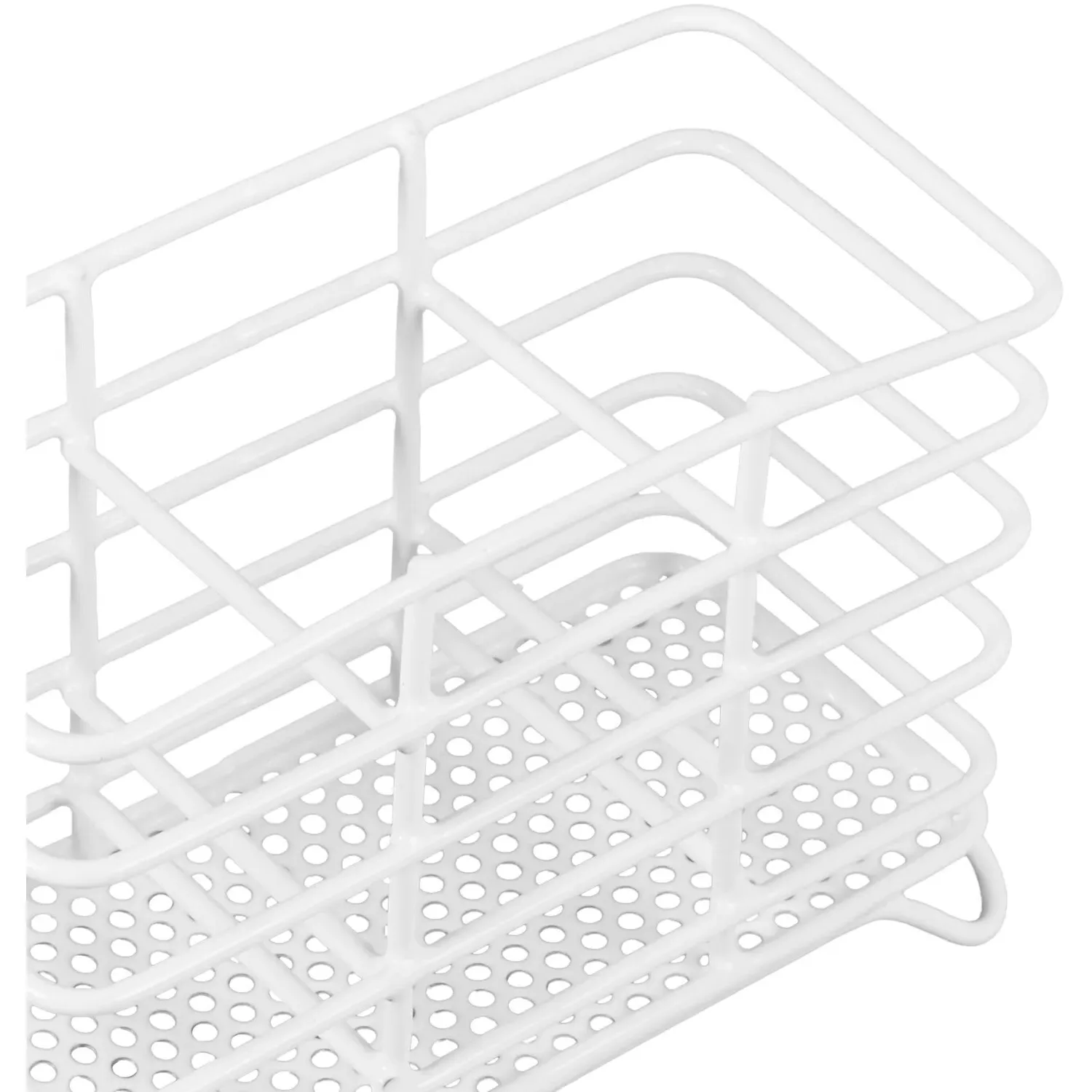 Metal Wire Cutlery Caddy - White