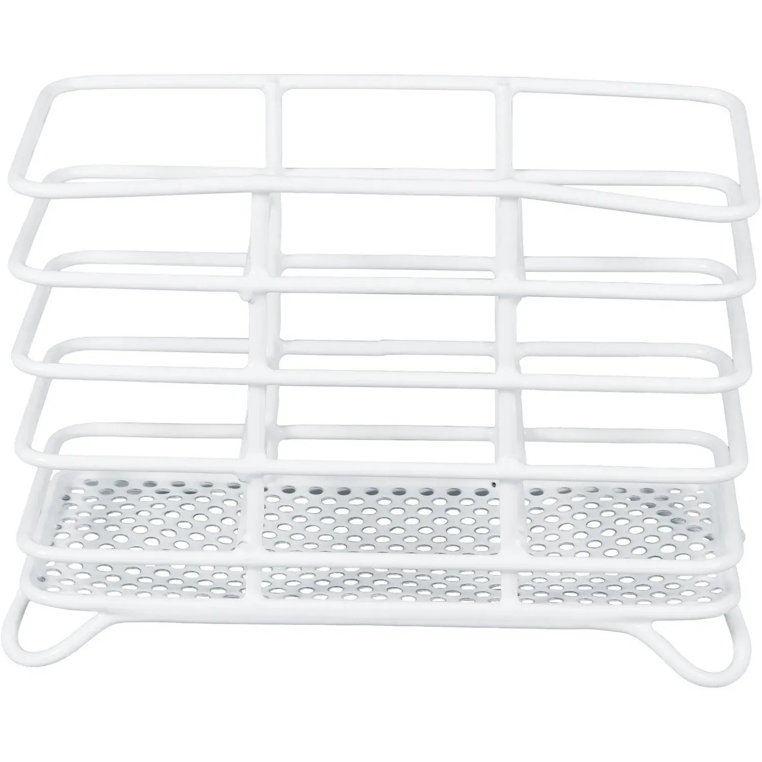Metal Wire Cutlery Caddy - White