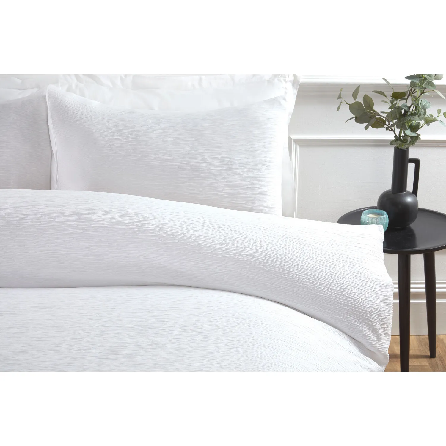 Milan Double Textured Duvet Cover Set - White