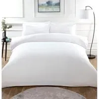 Milan Super King Textured Duvet Cover Set - White