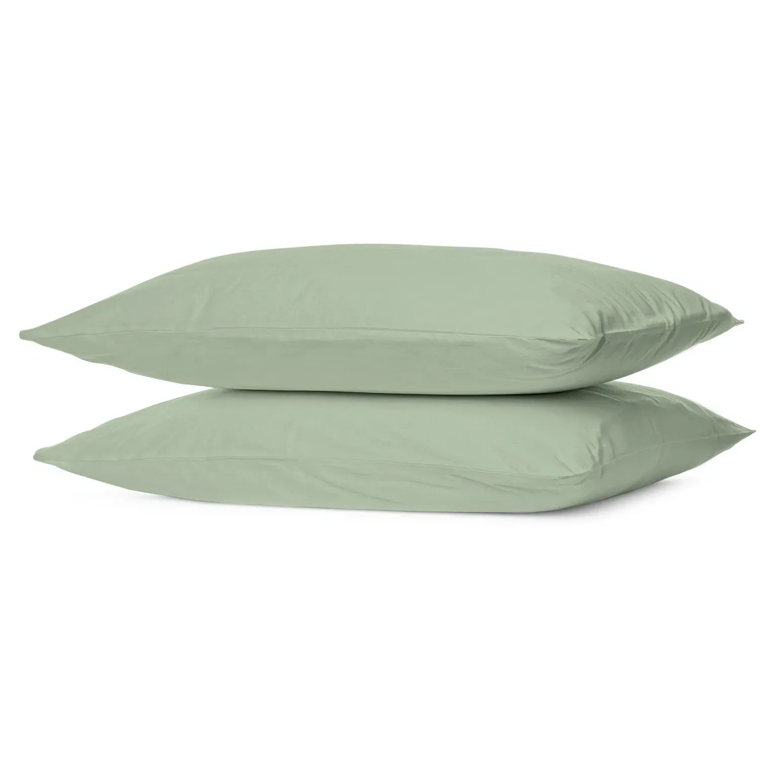 Pack of 2 Oxford Pillowcases - Sage, Polycotton image