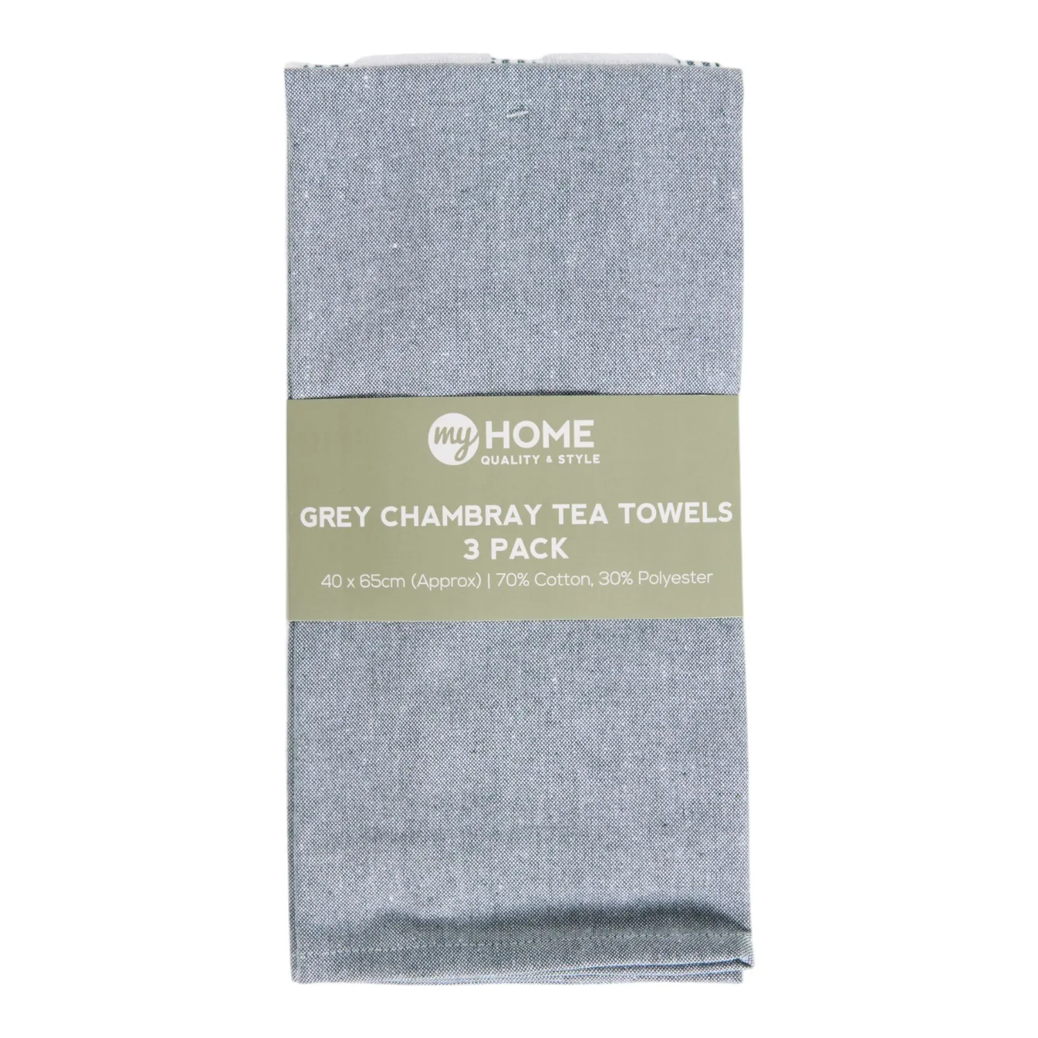 Pack of 3 Tea Towels - Grey