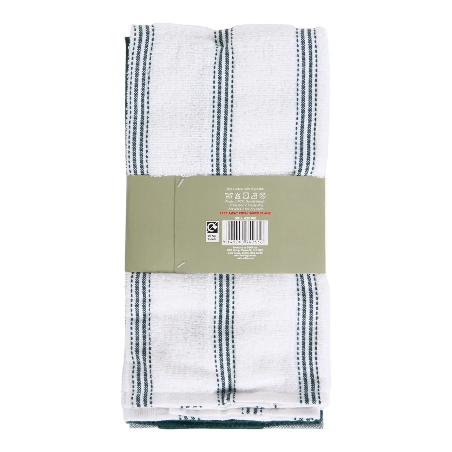Pack of 3 Tea Towels - Grey