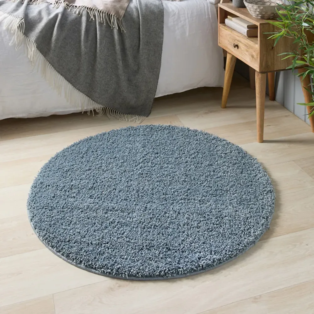 Round Rug 100cm - Blue, Polypropylene