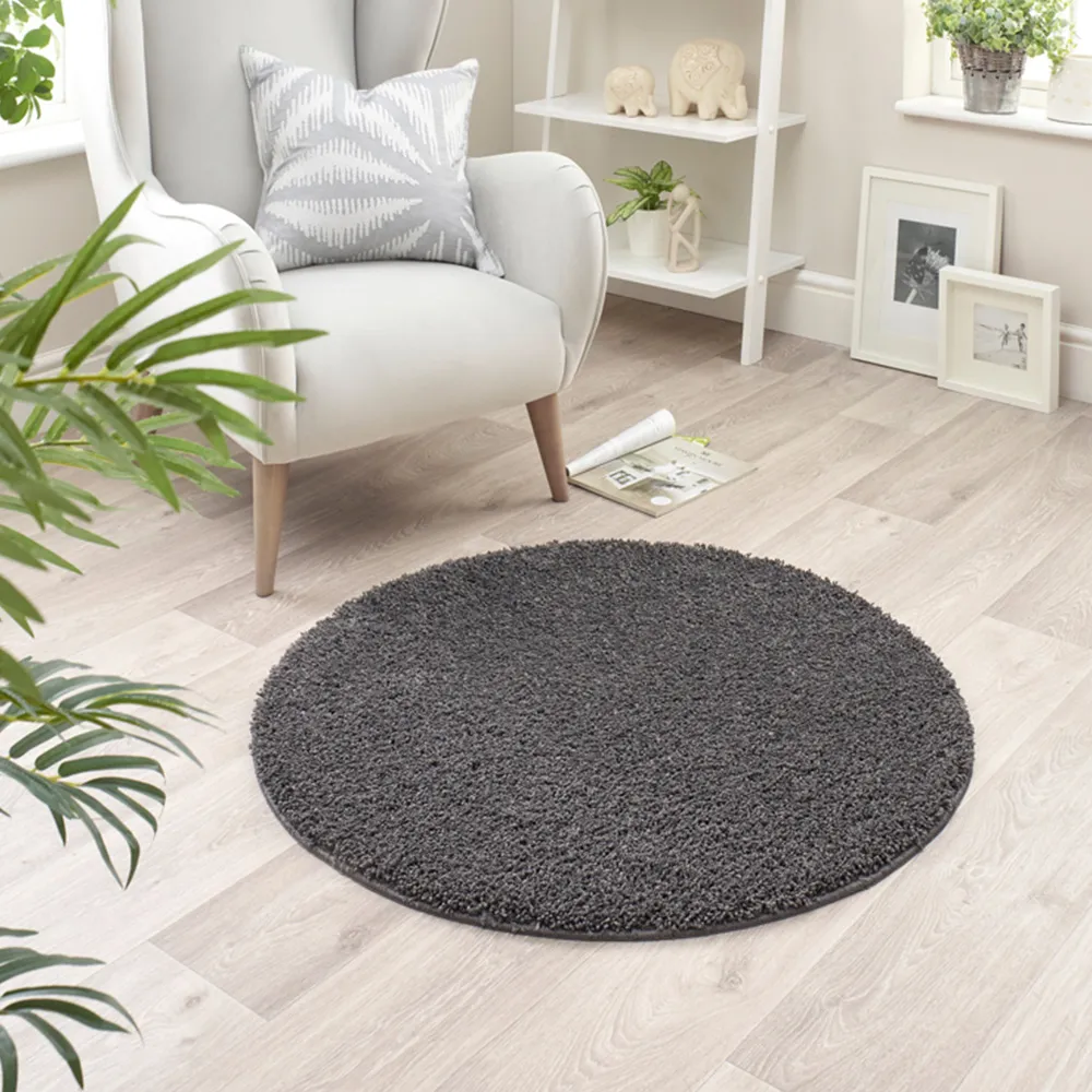 Round Rug 100cm - Charcoal