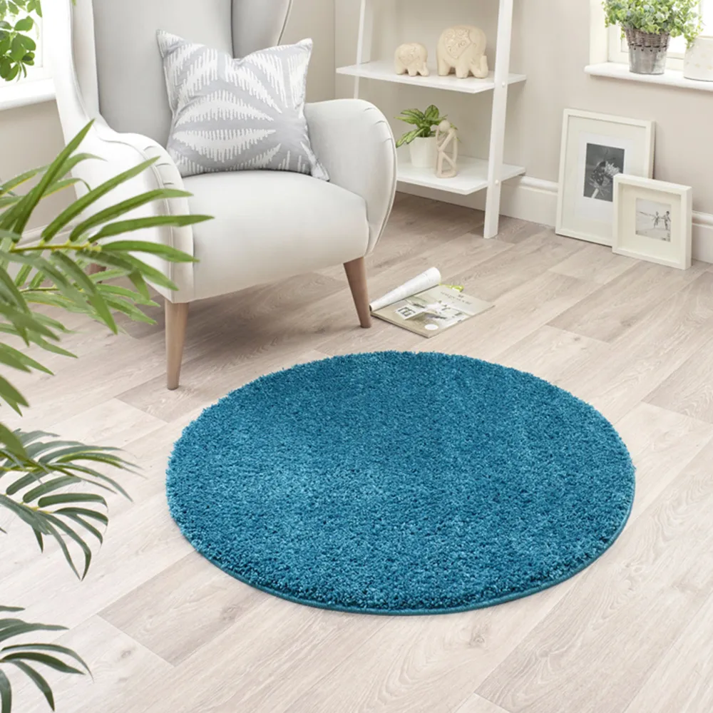 Round Rug 100cm - Teal