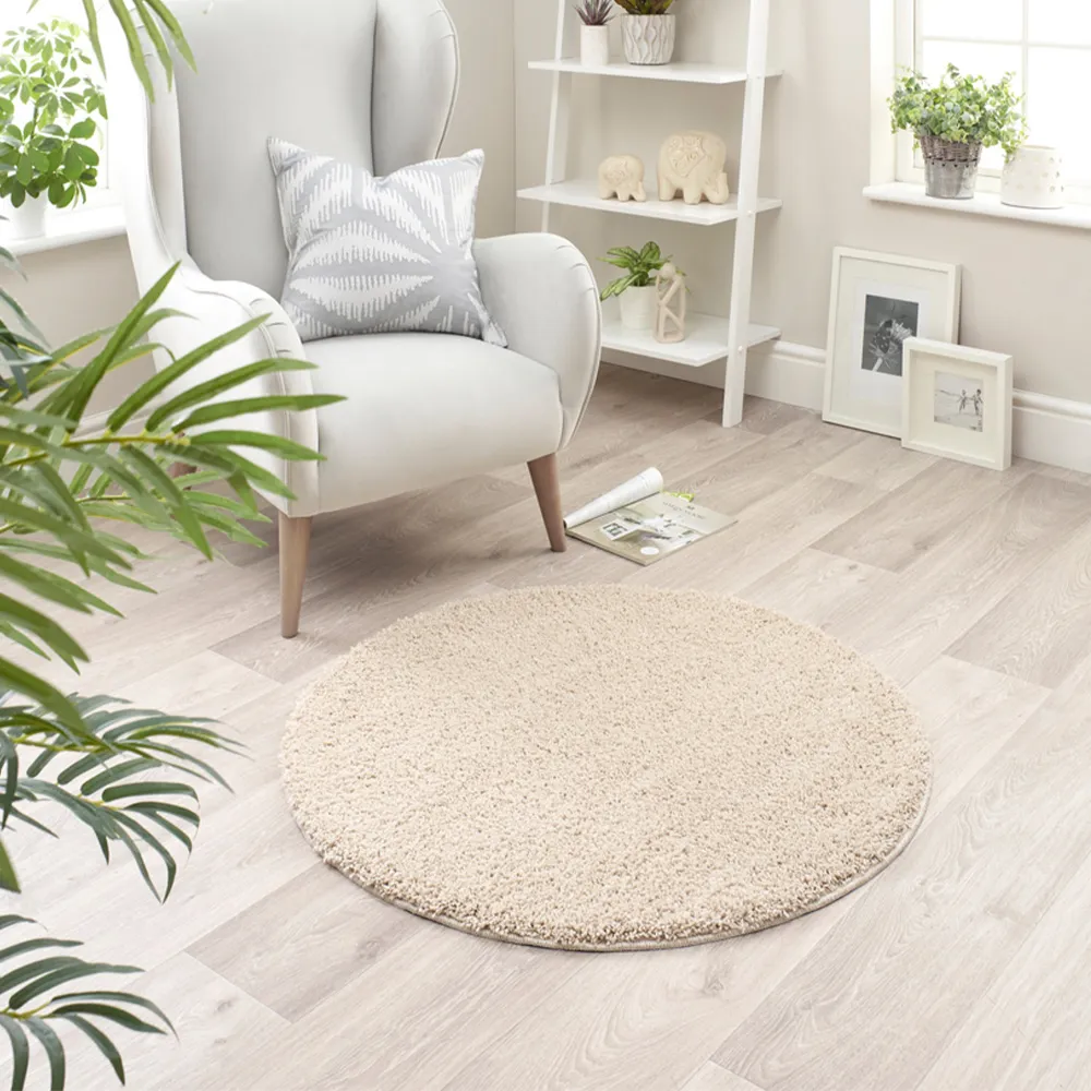 Stone Round Rug 100cm - Cream