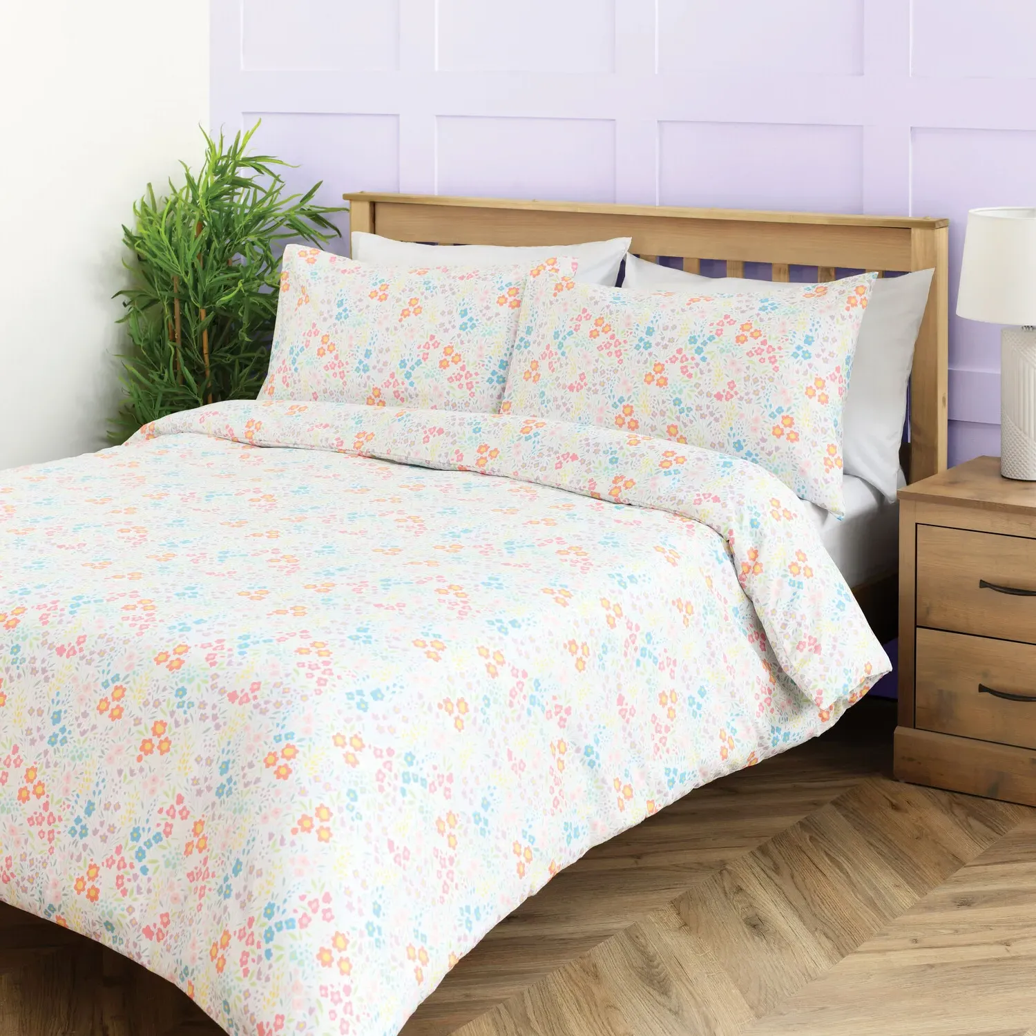Spring Floral King Size Duvet Cover and Pillowcase Set