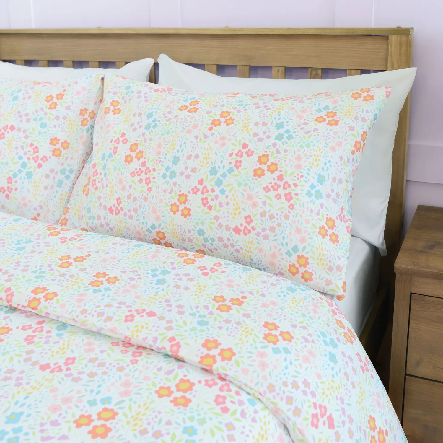 Spring Floral King Size Duvet Cover and Pillowcase Set