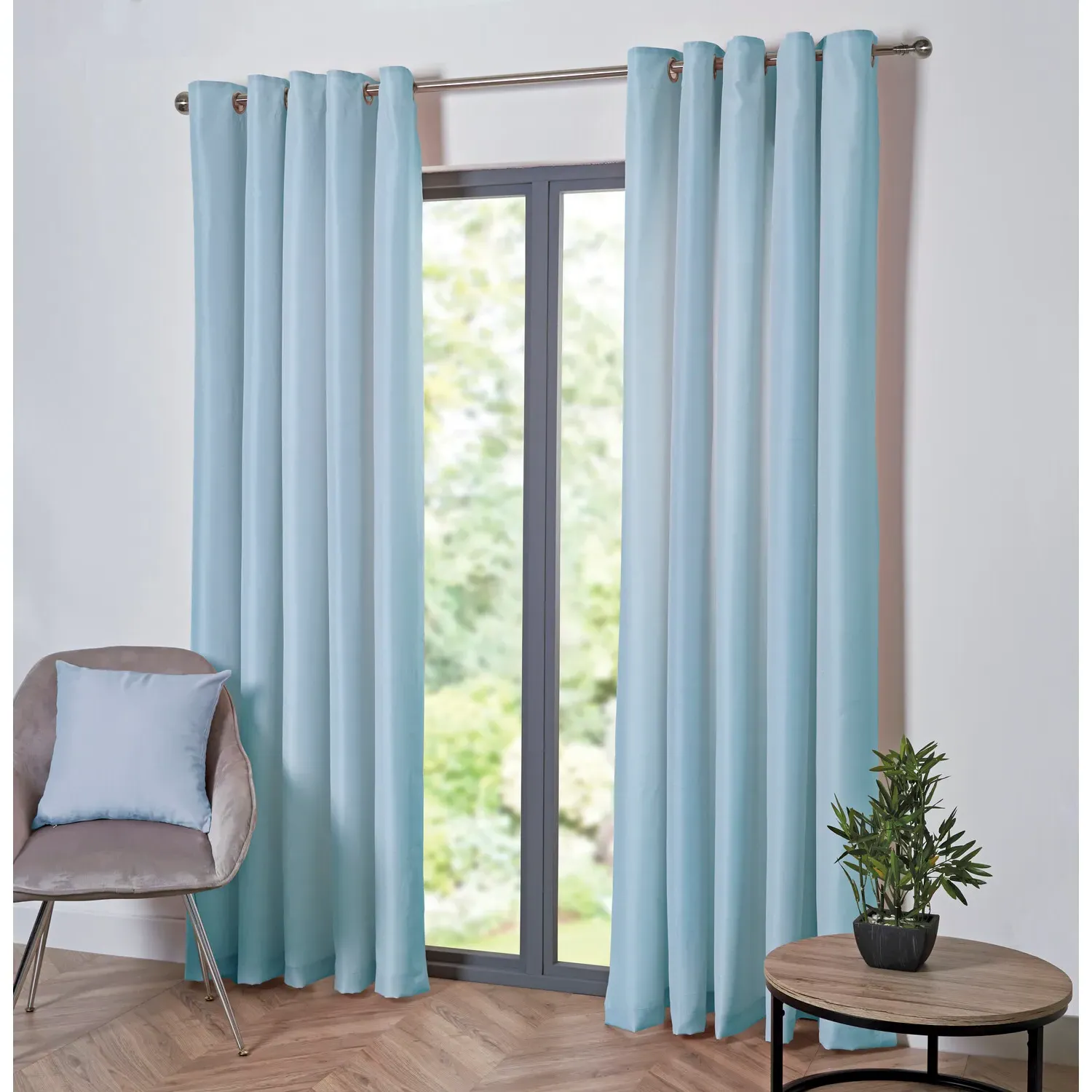 Taylor Blackout Eyelet Curtains - Duck Egg