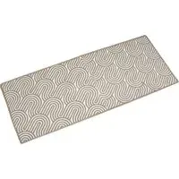 Washable Geometric Runner - Grey, Brown