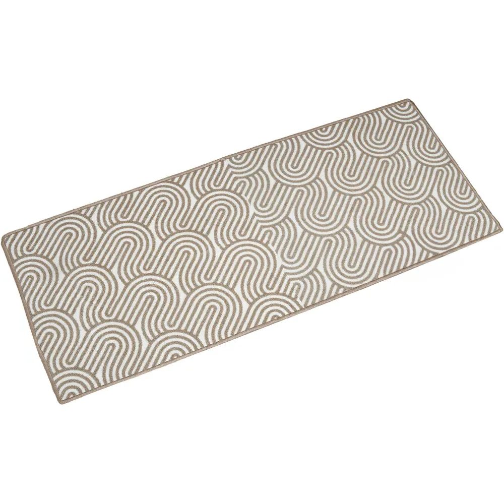 Washable Geometric Runner - Grey, Brown image