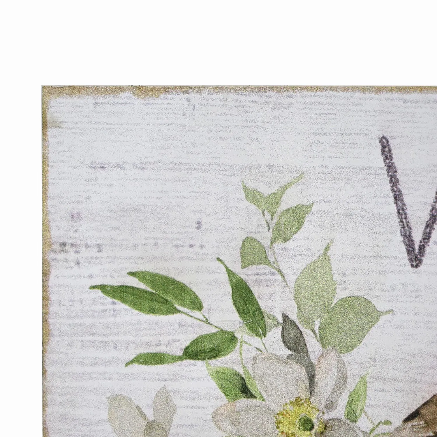 Welcome to Home Floral Birds Sign - White