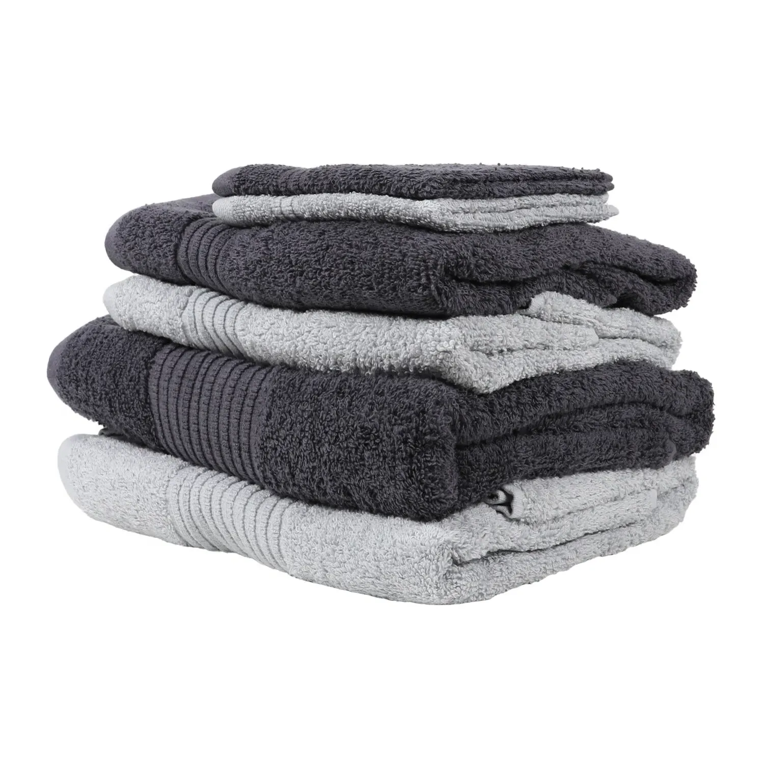 6 Piece Towel Bale - Charcoal, Cotton