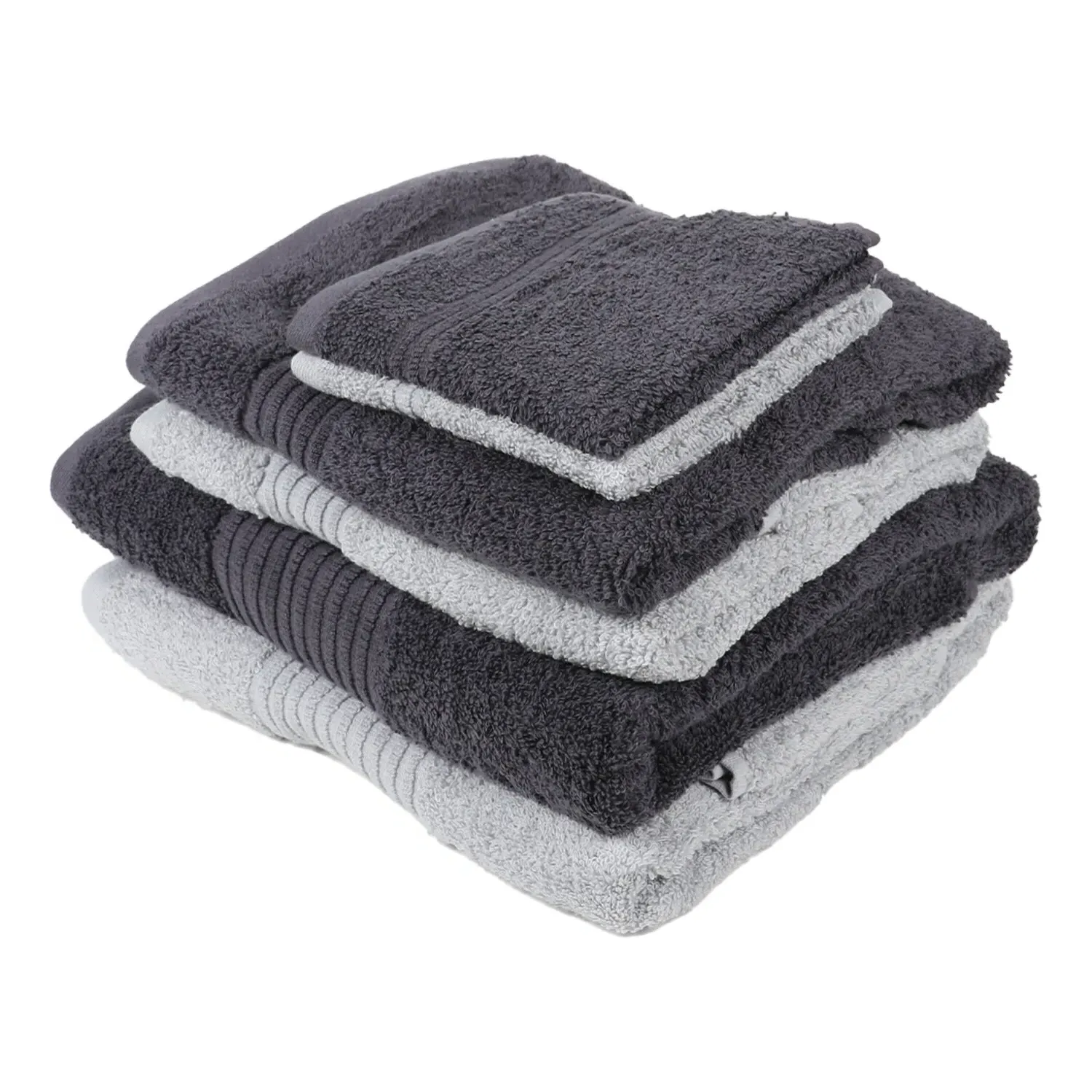 6 Piece Towel Bale - Charcoal, Cotton