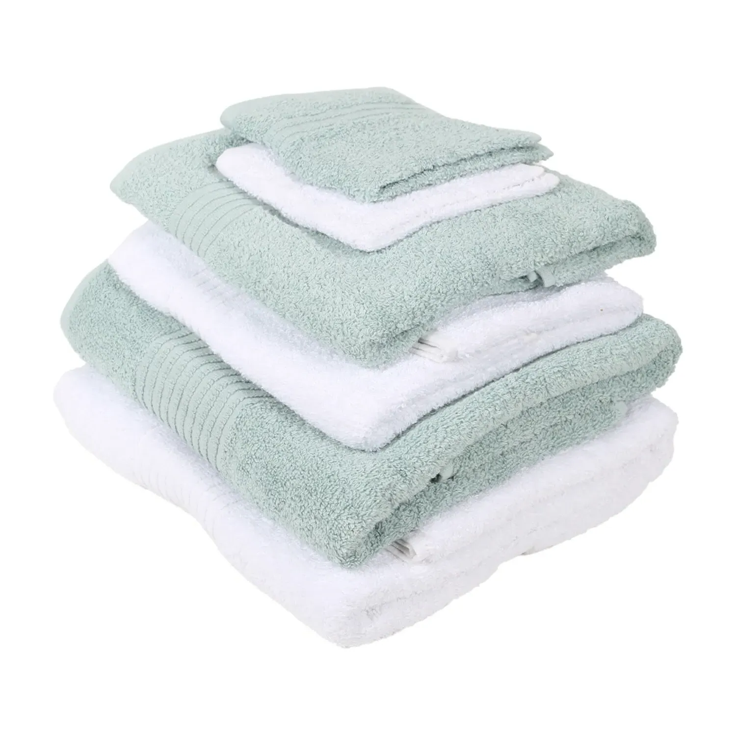 6 Piece Towel Bale - Sage, Cotton