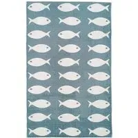 Fish Pattern Rug - Lagoon