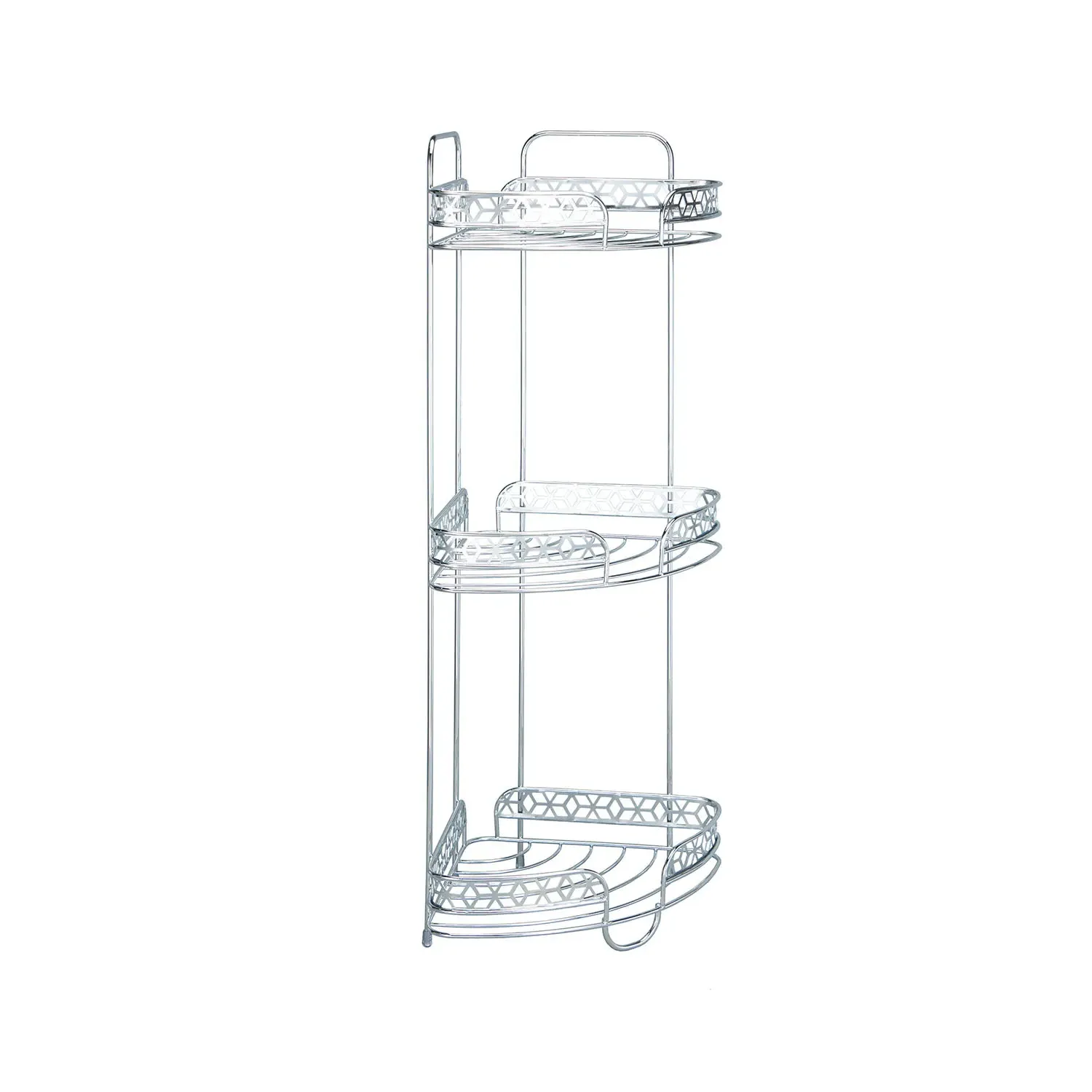 Geo Corner Basket - Chrome