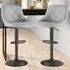 Bar Stool Set of 2 with Gas Lift - Grey, Fabric
