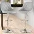 Bar Stool Set of 2 with Gas Lift - Grey, Leather
