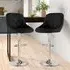 Bar Stool Set of 2 with Swivel - Black, Faux Leather
