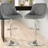 Bar Stool Set of 2 with Swivel - Grey, Faux Leather