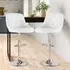 Bar Stool Set of 2 with Swivel - White, Faux Leather