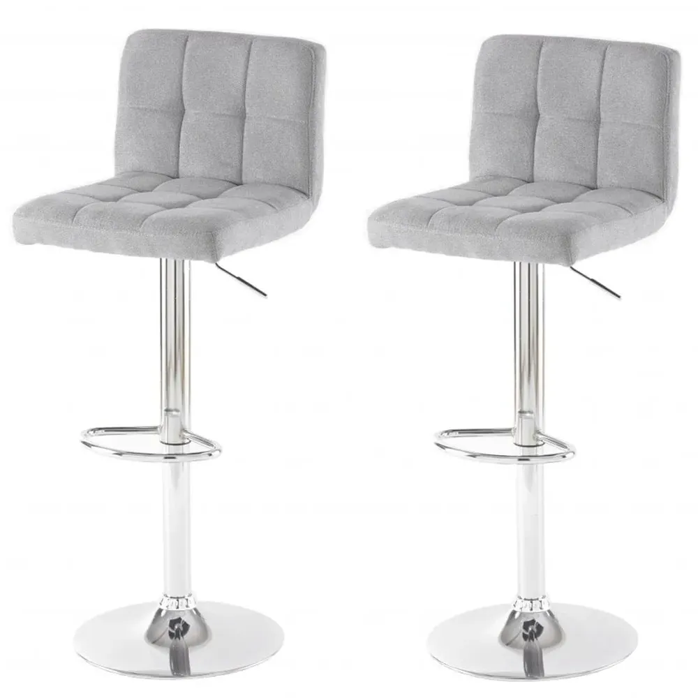 Cuban Swivel Bar Stool Set of 2 - Grey, Fabric