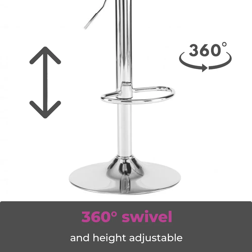 Cuban Swivel Bar Stool Set of 2 - Grey, Fabric