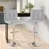 Cuban Swivel Bar Stool Set of 2 - Grey, Fabric