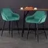 Diamond Quilted Bar Stool Set of 2 - Green, Crushed Velvet