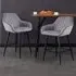 Diamond Quilted Bar Stool Set of 2 - Grey, Crushed Velvet