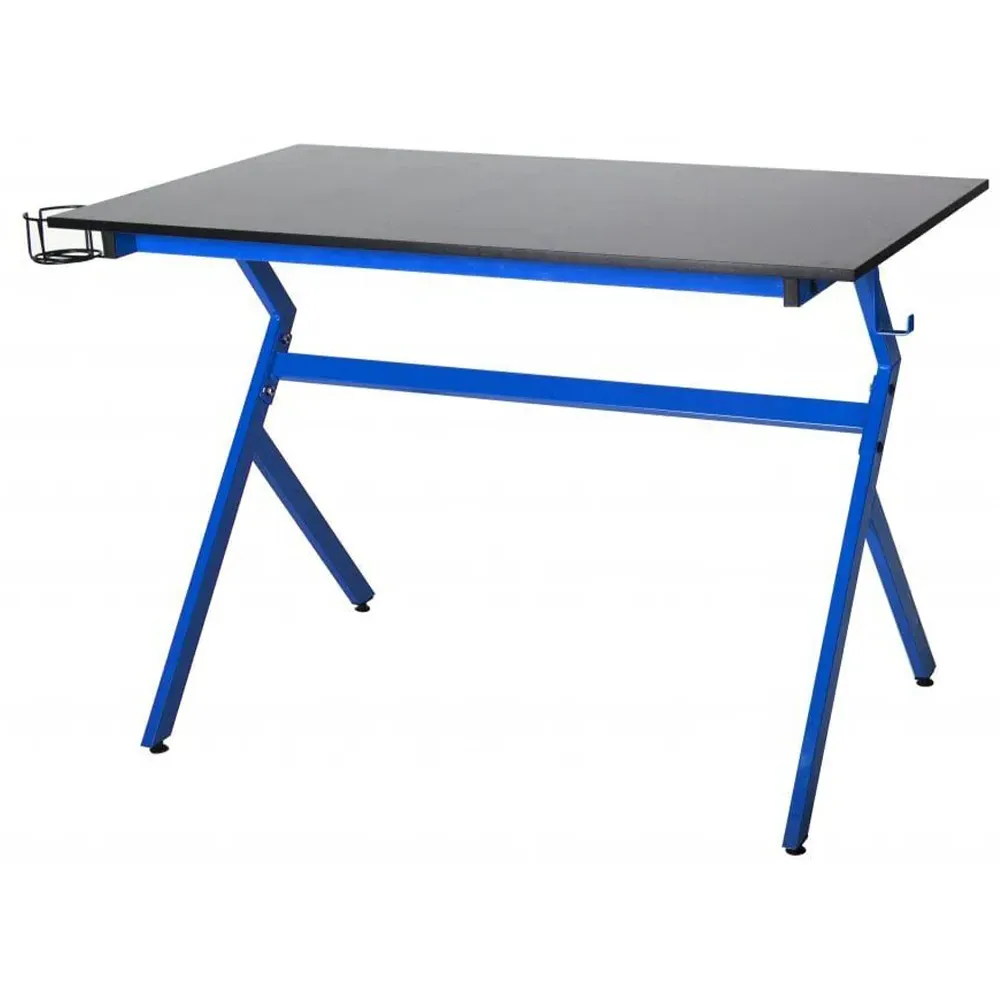 Ergonomic Gaming Desk with Cable Management - Blue
