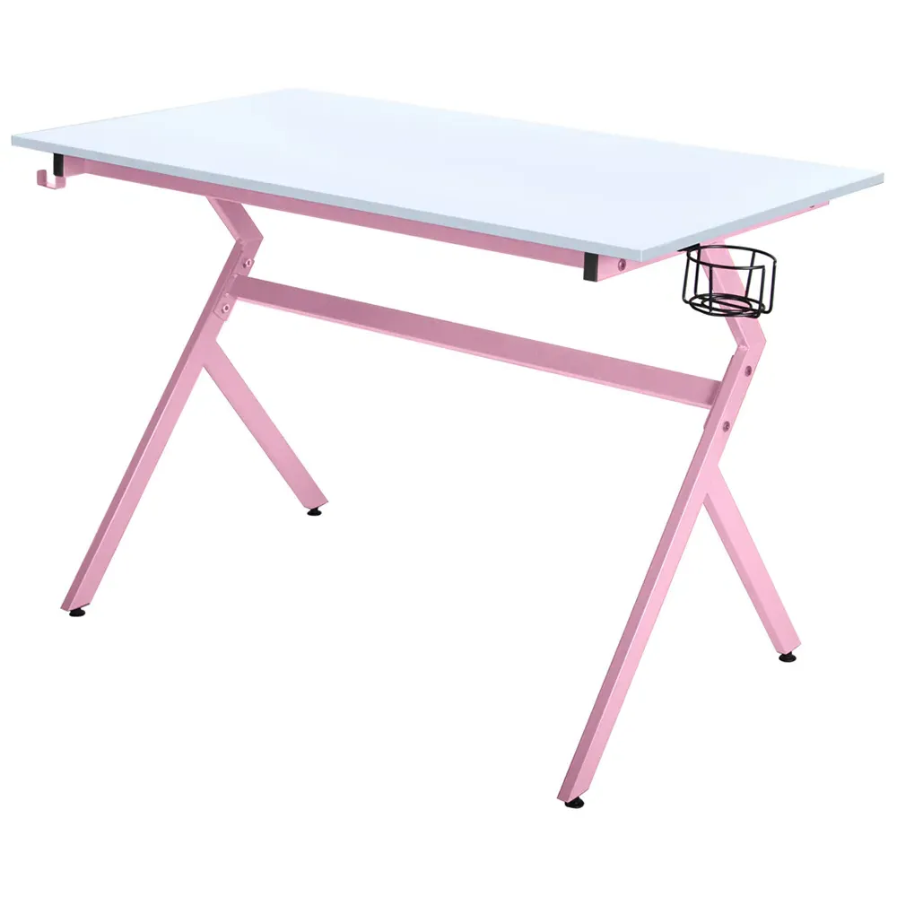 Ergonomic Gaming Desk with Cable Management - Pink