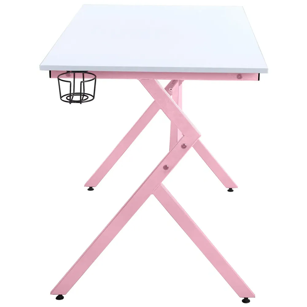 Ergonomic Gaming Desk with Cable Management - Pink