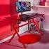 Ergonomic Gaming Desk with Cable Management - Red