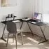 L-Shaped Corner Computer Desk - Black