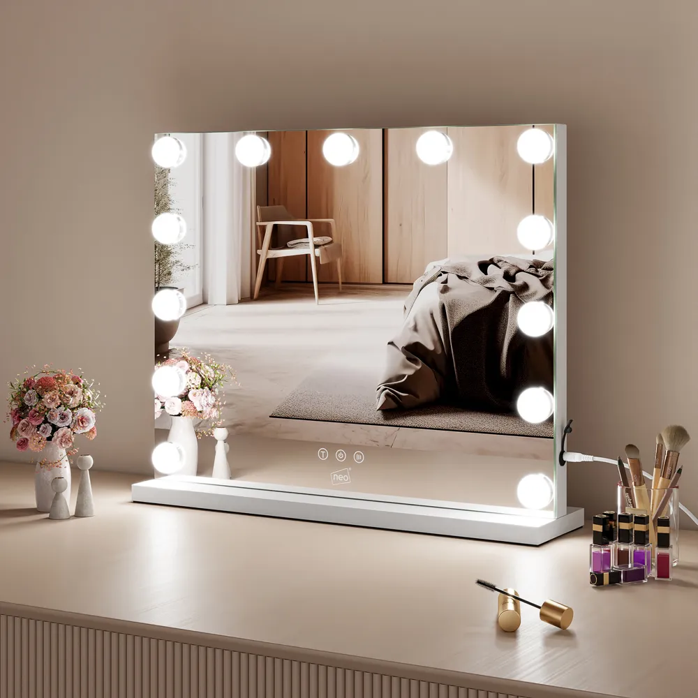 Marco Paul LED Wall Mounted Hollywood Vanity Touch Mirror - Silver