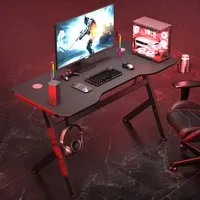 Model 1 Gaming Desk with LED Lights - Black