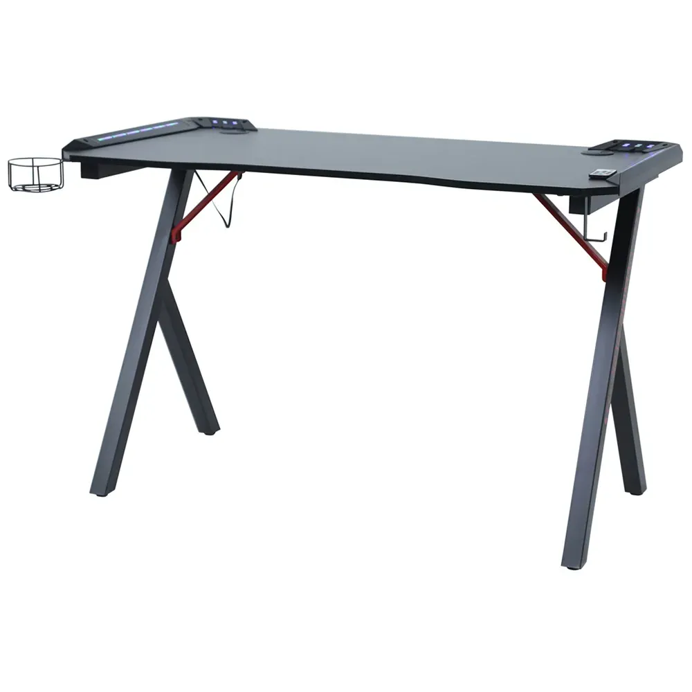 Model 3 Gaming Desk with LED Lights - Black
