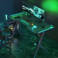 Model 3 Gaming Desk with LED Lights - Black