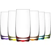 Neo Multicoloured Highball Glass 6 Pack - Clear