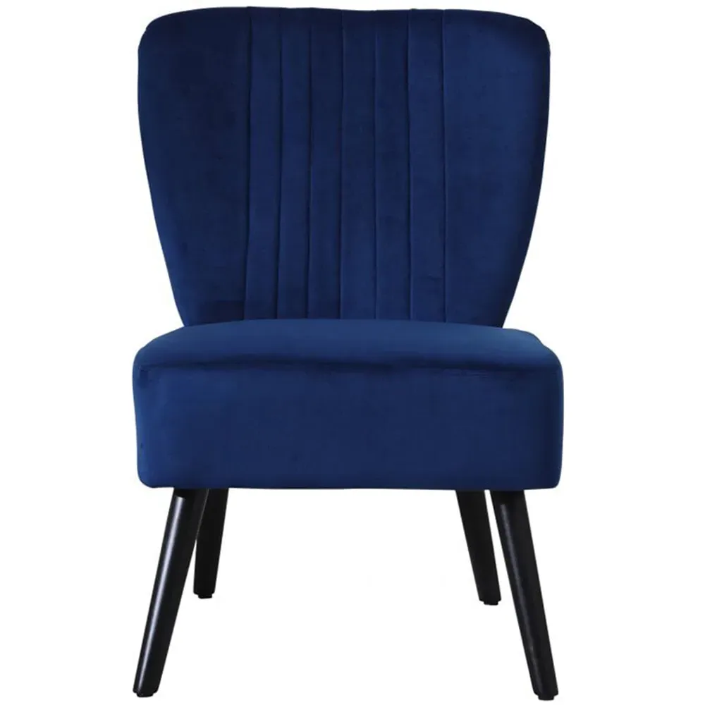 Shell Accent Chair - Blue, Velvet