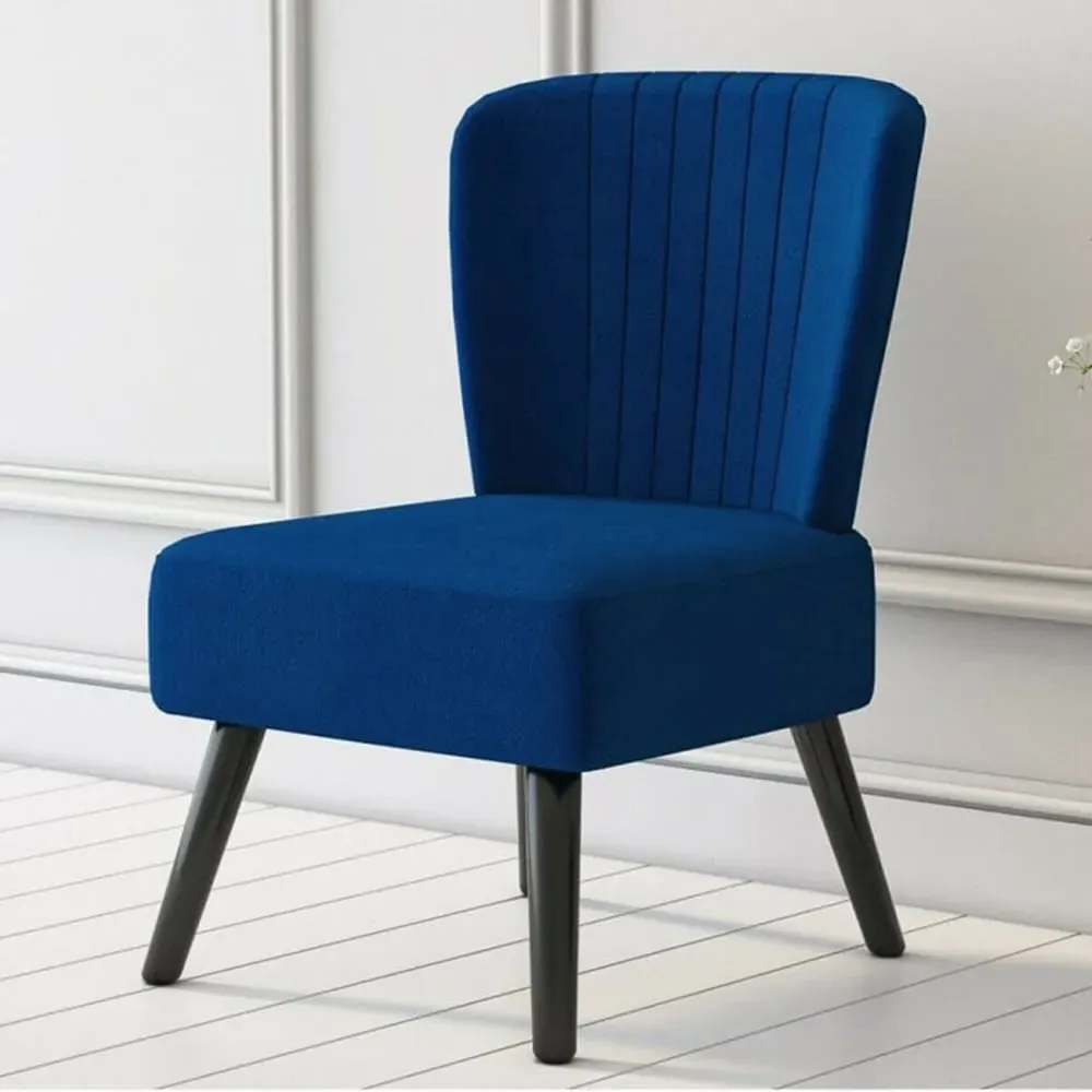 Shell Accent Chair - Blue, Velvet