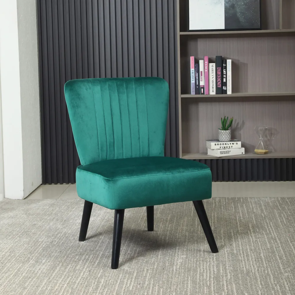 Shell Accent Chair - Green, Velvet