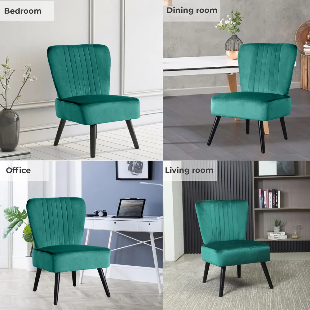Shell Accent Chair - Green, Velvet