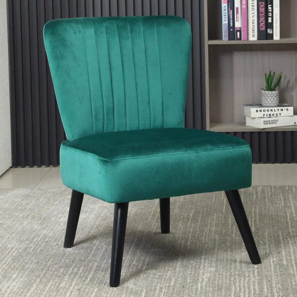 Shell Accent Chair - Green, Velvet image